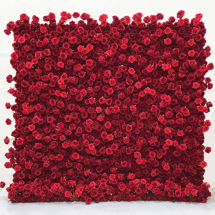 Venda quente 8ft x 8ft flor parede artificial azul preto branco rosa verde roxo flor paredes para o fundo do casamento