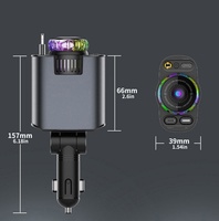 Chargeur de voiture avec câble d'extension, charge rapide PD, chargeur de téléphone avec vaporisateur d'aromathérapie, lampe d'ambiance