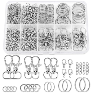 Fournitures de fabrication de bijoux et d'artisanat, y compris porte-clés, clips, crochets, anneaux de porte-clés, fermoirs mousquetons, anneaux de jonction - Product Image 1