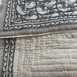 New Indian Handloom Print Patchwork <b>Duvet</b> Vintage Style <b>Queen</b> <b>Size</b> Cotton KanthaQuilt Soft Reversible Winter Blanket for Hotel - Product Image 1