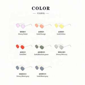 Lunettes de soleil polygonales à double pont, monture métallique, protection UV400, avec logo personnalisé, nouvelle collection 2021, pour femme - Product Image 6