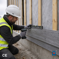 Panneau de façade en fibro-ciment à grain de bois GB8624 A1 12 mm 200x2440 mm pour revêtement mural extérieur sur mesure