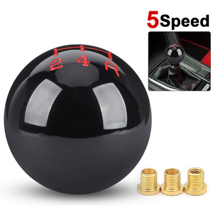 Pommeau de levier de vitesse de voiture en résine noire, alliage d'aluminium, 5 vitesses, universel, pour transmission manuelle, conception ergonomique - Product Image 5