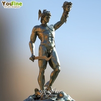Statue de Persée tuant Méduse en bronze, sculpture de la mythologie grecque, fabrication artisanale, finition antique, pour la décoration du jardin, de la maison, du bureau ou du musée