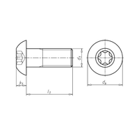 Vis à tête plate à rainure en étoile (DIN 34805) en acier inoxydable, vente en gros d'usine YPH, emballées en boîte, diverses tailles M3-M12