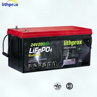 Batterie LiFePO4 haute capacité 24V 200AH 5KW Grade A double usage marine RS485 BMS intelligent Terminal M8 CE RoHS IP67 Service OEM ODM