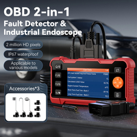 Escáner OBD2 2 en 1 al por Mayor, Endoscopio Industrial con Pantalla HD de 4.3'', Herramienta de Diagnóstico Universal para Automóviles, Kit de Boroscopio, Precio de Fábrica