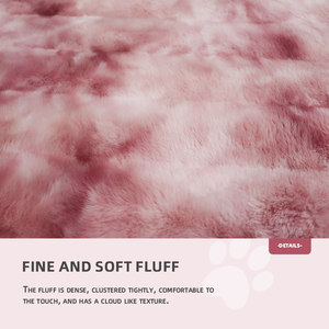 Tempat tidur hewan peliharaan ramah lingkungan, bulu kelinci Faux merah muda busa tebal besar tempat tidur kucing dan anjing - Product Image 5