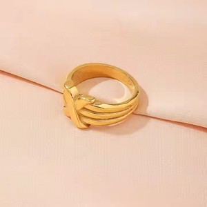 Bague de mariage turque en acier inoxydable plaqué or 18 carats, accessoires de mode, cadeaux, nœud en X, pour femmes, 2025 - Product Image 6