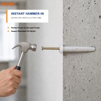 Chevilles d'expansion Elehk à tête champignon en nylon pour maçonnerie, fixation de gaines électriques et signalétique (norme australienne)