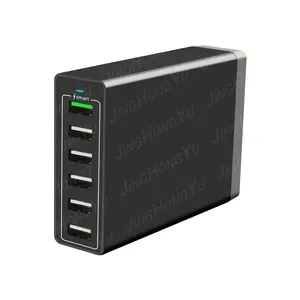 Estação de carregamento rápido USB para celular, adaptador inteligente portátil multifuncional para celular Android, 50 W, 10A, multiportas