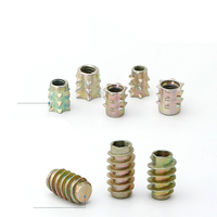 Insert fileté en alliage de zinc et acier au carbone M4 M5 M6 M8, connecteur de meubles, insert en bois pour meubles, écrou en bois, vis en bois