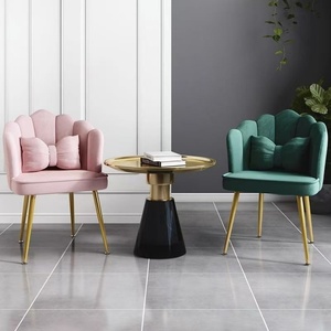 Internet Celebrity Pink Flannel Makeup Chair Simple Petal Chair with Nail Backrest for Dressing Table General Use Home Furniture - Product Image 6