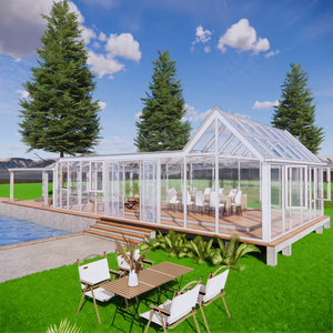 Solárium de Aluminio y Vidrio Semiabierto Personalizado |   Solárium para Patio de Cuatro Estaciones para Jardín de Villa - Product Image 4