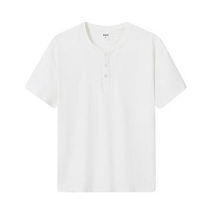 เสื้อยืดเฮนลีย์สไตล์อเมริกันวินเทจยี่ห้อโยโม สำหรับผู้ชาย สีพื้นเรียบง่าย เสื้อยืดอเนกประสงค์สำหรับทุกเพศ เสื้อยืดผู้ชาย - Product Image 1