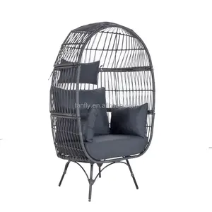 Patio Garden Hotel Pool Furniture Egg Chair Outdoor Wicker Rattan Chair With Cushions