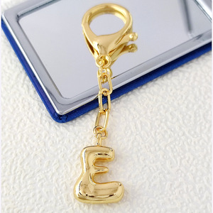 Kadın tıknaz sevimli kabarcık ilk mektup Charms anahtarlık için çanta uğuru çanta <span class=keywords><strong>Charm</strong></span> anahtarlıklar aksesuarları - Product Image 6