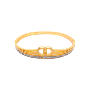 Fashion Bangle 316L Stainless Steel PVD Gold Plating With <b>Crystal</b> Inlay Elegant Design For Women - Product Image 2