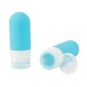 Portable 60ml/100ml Silicone <b>Shampoo</b> <b>Bottle</b> <b>Refillable</b> PET Material Travel Sub Bottling with Pump and Flip Top Cap - Product Image 1