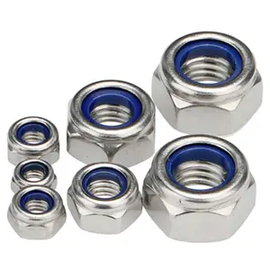 Carbon Steel Nylon Lock Nut Blue White Ring DIN 985 DIN 982 Hex Self Lock Nuts