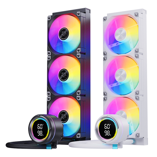 SNOWMAN Frost 360mm AIO Liquid CPU Cooler LCD PWM ARGB Design Ceramic Bearing Pump Durable Quiet Cooling Processor Water Cooling