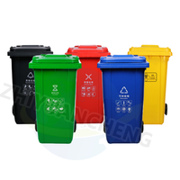 Poubelle extérieure en plastique HDPE de 120L/240L/360L/660L avec roues, écologique et autoportante