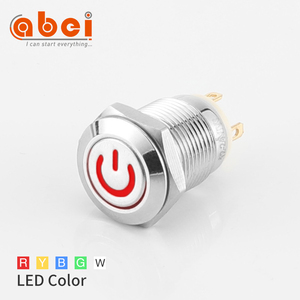 Abei 12mm 16mm 19mm 22mm LED thép không gỉ <span class=keywords><strong>Mini</strong></span> IP65 chống thấm nước vòng màu đỏ ánh sáng biểu tượng điện momentary kim loại đẩy nút chuyển đổi - Product Image 2