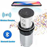 Prise de table intelligente Wi-Fi 6 prises, prise israélienne, IP65, motorisée, chargement sans fil, haut-parleur, contrôle à distance par application, SDK, aluminium