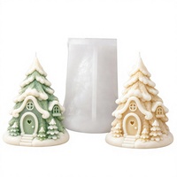 Nouveau moule en silicone pour bougie parfumée en forme de maison de Noël, moule en silicone irrégulier pour bougie de Noël DIY