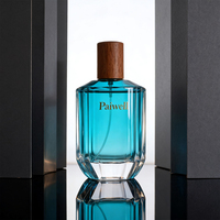 Flacon de parfum en verre transparent rond de luxe, vide, 30 ml, 50 ml, 100 ml, avec boîte