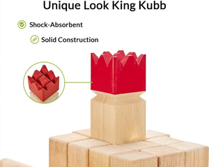 Jeu de Kubb Viking Chess pour l'extérieur avec étui de transport, jeu de lancer sur pelouse en <span class=keywords><strong>bois</strong></span> de caoutchouc pour la famille, les adolescents et les adultes - Product Image 3