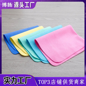 Chiffon de nettoyage magique sans couture, serviette absorbante en PVA, rectangle, usage en cuisine, couleur unie rose jaune vert bleu - Product Image 3