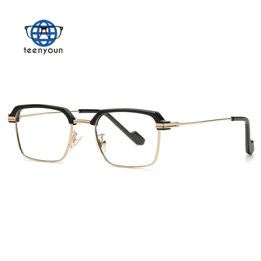 Teenyoun Retro Trend Men's Simple Square Frame Classic Anti-Blue Light Optical Prescription Eyebrow Frame Wholesale 2023 Glasses