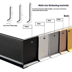 Fan Da vente en gros 6cm <span class=keywords><strong>plinthe</strong></span> murale en titane 4cm ligne de <span class=keywords><strong>plinthe</strong></span> en alliage d'aluminium accessoires de revêtement de sol en ligne d'<span class=keywords><strong>angle</strong></span> en acier inoxydable - Product Image 4