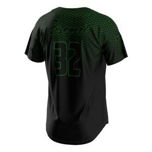 Newest V Neck Embroidery <b>Hip</b>-Hop Baseball T Shirt Two Button Baseball Jersey - Product Image 2