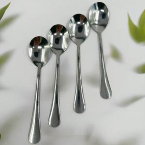 Série de cuillères ovales en acier inoxydable 601, Louche à soupe en acier inoxydable à long manche pour usage domestique, Cuillère épaissie, Service de table - Product Image 3