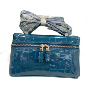 Wow Lp Lunch Box <b>Bag</b> Crocodile Pattern Genuine Leather Zipper <b>Small</b> Square Shoulder <b>Bag</b> For Women - Product Image 5