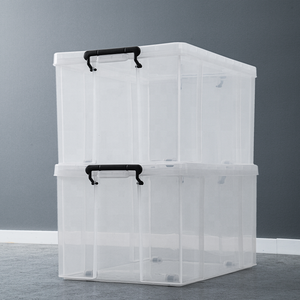 Heavy duty plastic clear container transparent box multifunctional large capacity storage box plastic