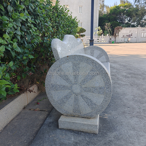 Panchine e Sgabelli Moderni a Forma di Ruota in <span class=keywords><strong>Pietra</strong></span> di Granito Naturale Scolpita per Giardino, Cortile e Scuola - Product Image 4