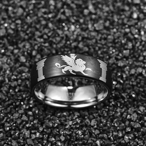 Anello da Uomo in Acciaio al Tungsteno con <span class=keywords><strong>Testa</strong></span> di <span class=keywords><strong>Leone</strong></span> Laserizzata da 8mm, Gioiello Regalo per Feste - Product Image 3