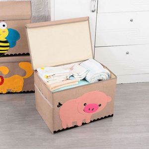 Collapsible Linen Fabric <b>Clothes</b> <b>Storage</b> Box with Carved Design Foldable Flip-Top Lid <b>Clothes</b> <b>Storage</b> Box - Product Image 4