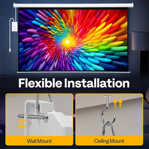 Écran de <span class=keywords><strong>projection</strong></span> motorisé SLJ 100 pouces 16:9 avec télécommande, pour la maison, le bureau, le cinéma, écran de projecteur électrique de haute qualité - Product Image 6