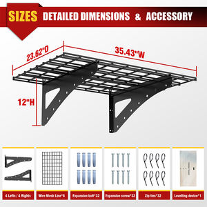 Estante de pared Estante de almacenamiento de garaje Estantes flotantes Estante de pared resistente Sistema de organización de garaje - Product Image 3