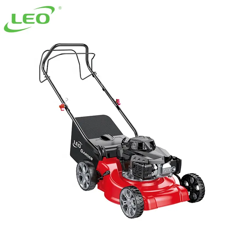 LEO LM40Z-E-cortacésped autopropulsado ajustable, cortacésped de gasolina roja, venta al por mayor