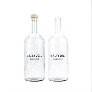 Botella de vino grande de vidrio transparente de 1500ml con tapón de corcho, <span class=keywords><strong>etiqueta</strong></span> de logotipo personalizable para almacenamiento de licor de vodka Brandy - Product Image 3