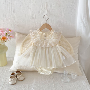 Vêtements pour bébé, combinaison de princesse pour bébé fille, automne, pleine <span class=keywords><strong>lune</strong></span>, 100 jours, nouveau-né, enveloppe, premier anniversaire, barboteuse - Product Image 4