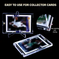 Porte-cartes magnétique transparent 35PT, présentoir de cartes triangulaire en acrylique, étui étanche, présentoir de cartes à collectionner, étui de protection pour cartes de sport de baseball