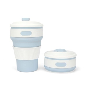 Food-grade PP Collapsible Coffee Cup Portable Leak-Proof <b>Reusable</b> Cup with <b>Straw</b> - Product Image 3