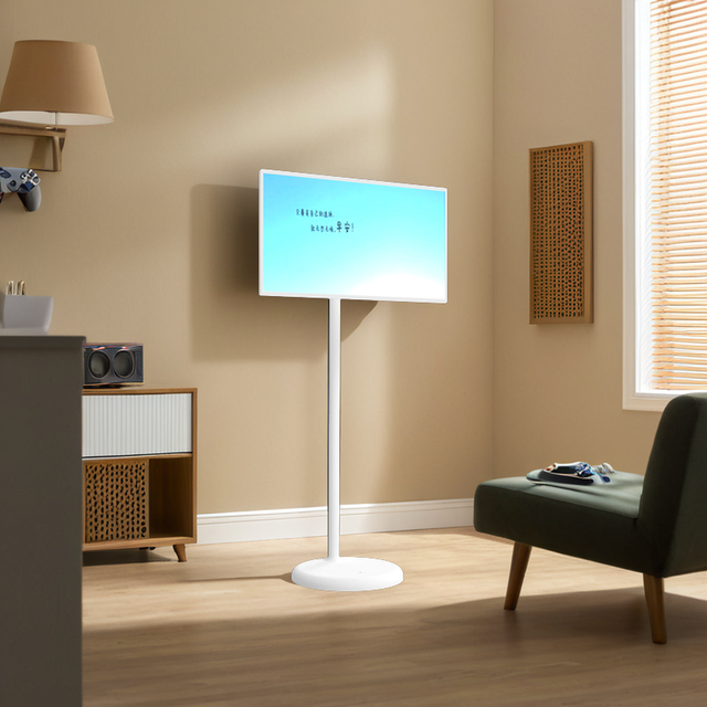 Interactive 32 Inch White HD Smart TV with 10-Point Touch Wireless Projection 360 Rotation & Portable LCD