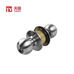 Serrure de porte sphérique en acier inoxydable à poignée cylindrique rotative pour portes en bois, idéale pour les hôtels - Vente chaude - Product Image 1